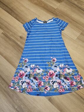 Pink & Violet | Dresses | Girls Pink Violet Dress Denim Top And Floral  Bottom Fully Lined Size 8 | Poshmark